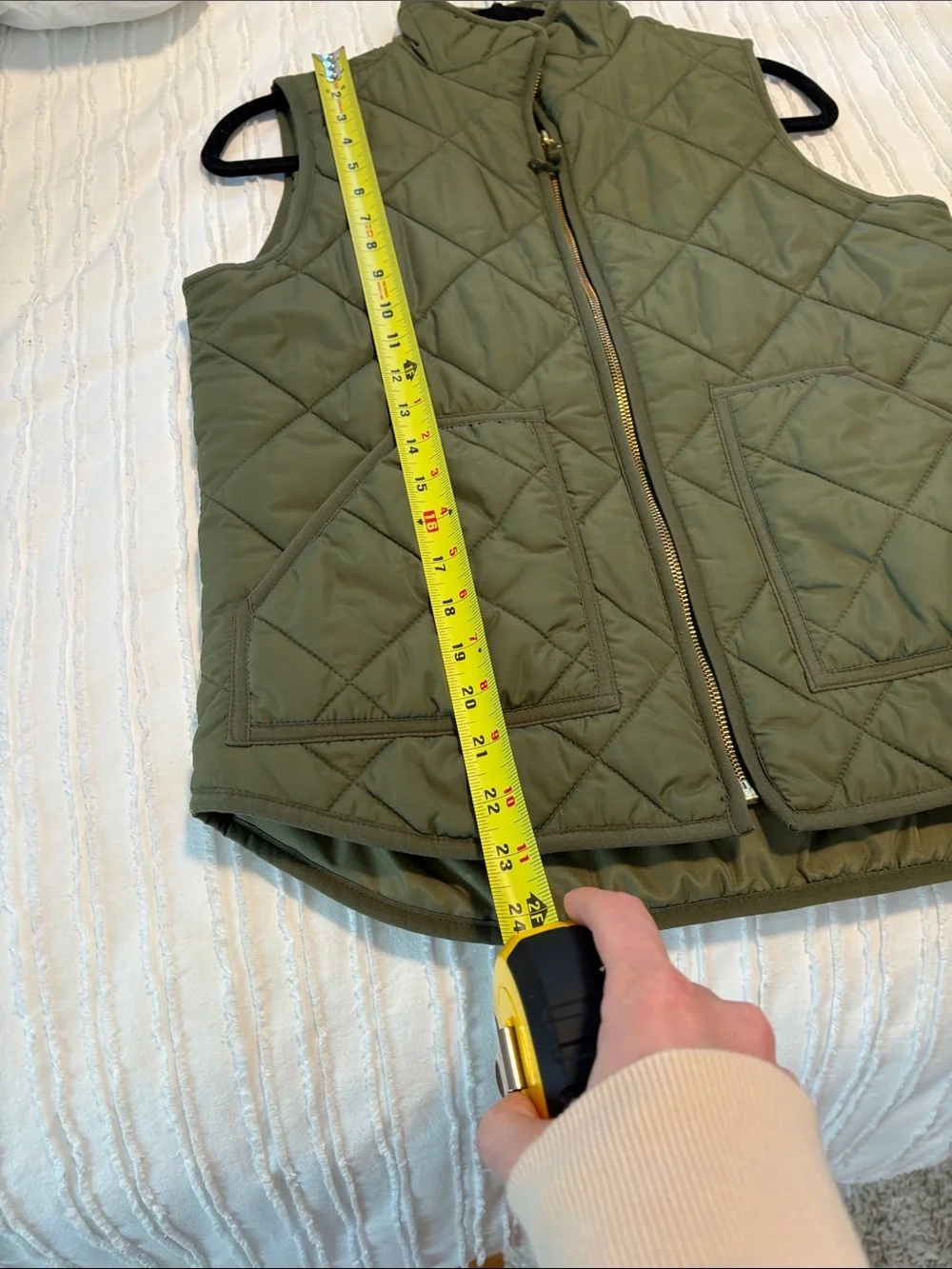 J. Crew Quilted Olive Green Puffer Vest